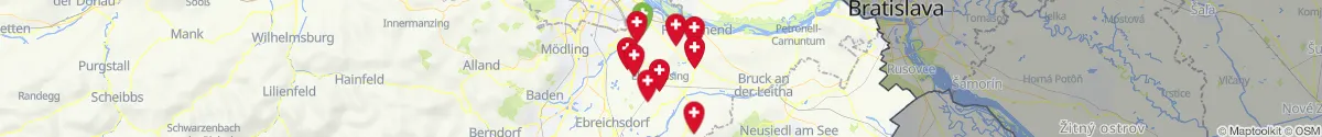 Kartenansicht für Apotheken-Notdienste in der Nähe von Schwadorf (Bruck an der Leitha, Niederösterreich)